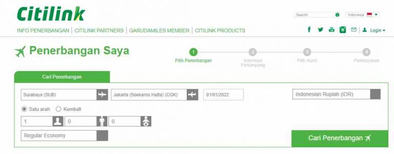 Bayar Tiket Citilink Secara Tunai