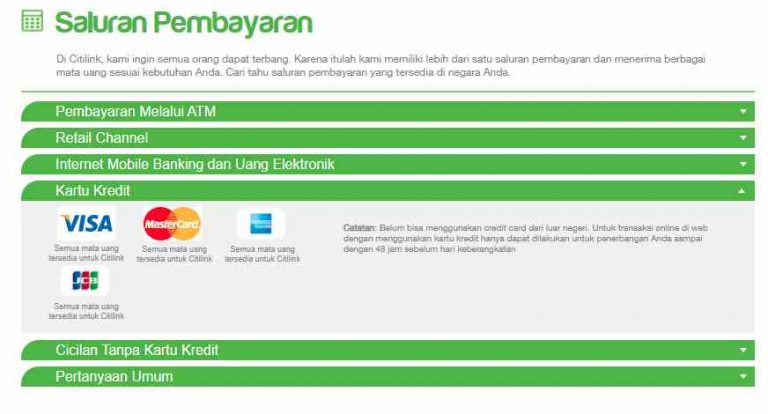 Bayar Tiket Citilink dengan Kartu Kredit