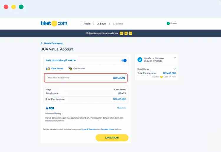 Bayar Tiket Pesawat Citilink dan Lion Air di Tiket Com dengan Virtual Account BCA